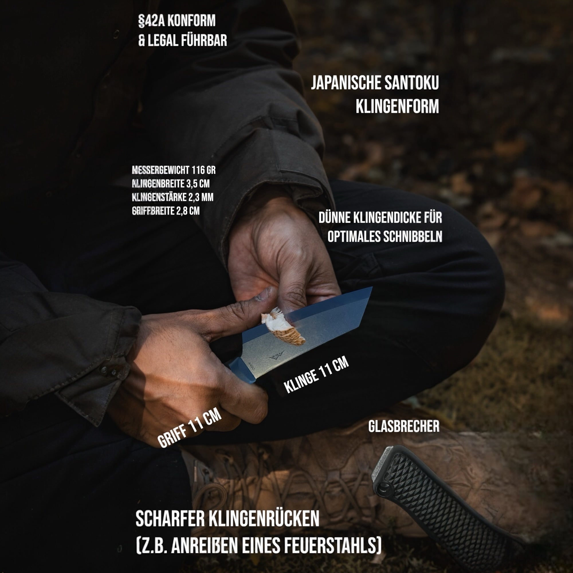 Outdoor Küchenmesser - Andhri Braun/Schwarz