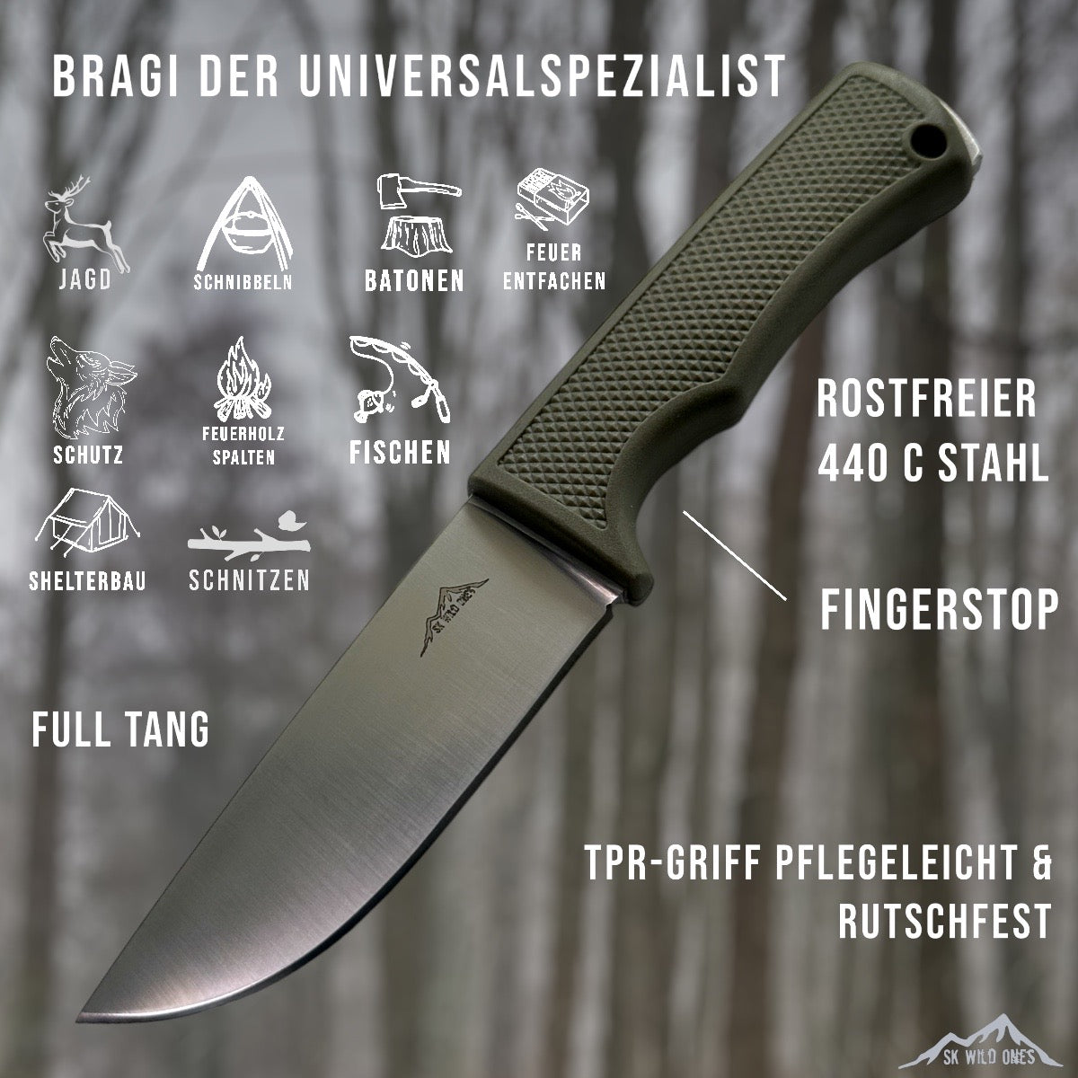 Jagdmesser mit Messerhalterung | Jagdmesser | SK Wild Ones