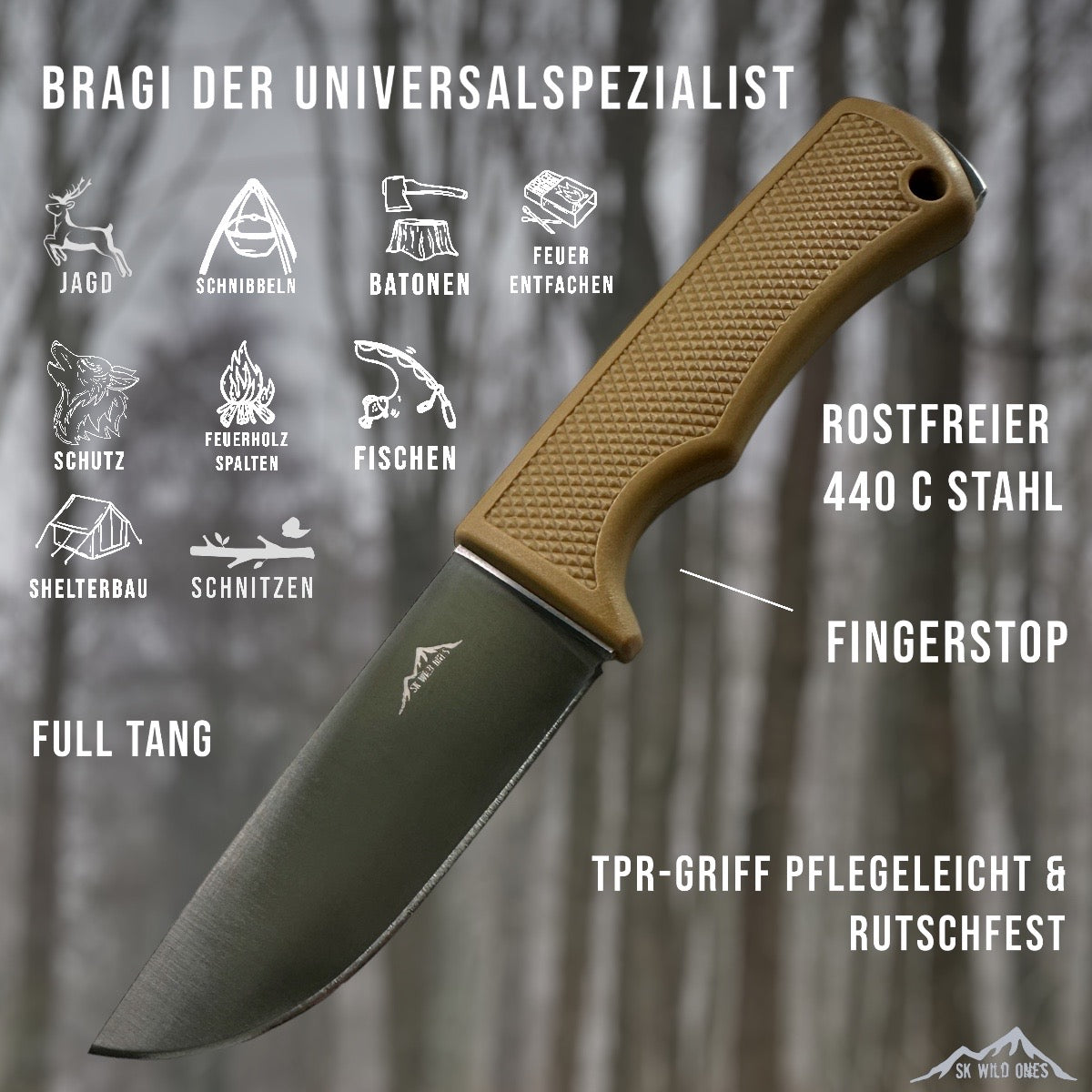 Jagdmesser mit Messerhalterung | Jagdmesser | SK Wild Ones