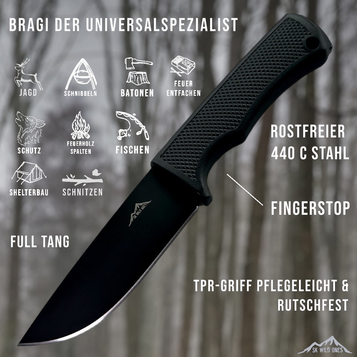 Jagdmesser mit Messerhalterung | Jagdmesser | SK Wild Ones