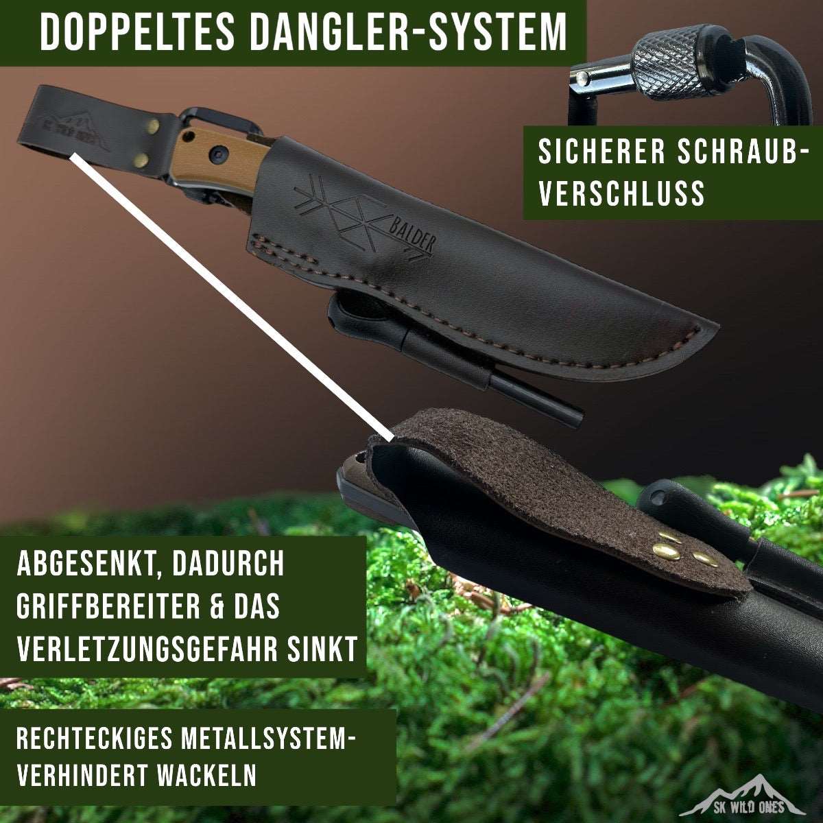 Echtleder Holster | Messer Befestigung | SK Wild Ones