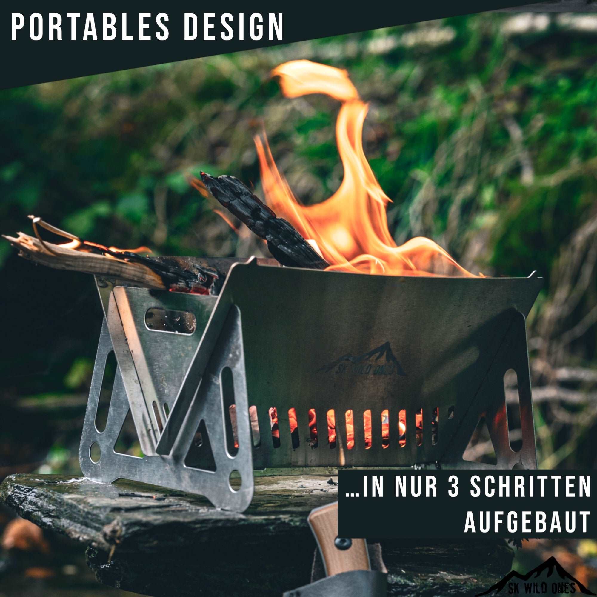 Faltbarer Barbecue Camping Grill | Outdoor Ausrüstung | SK Wild Ones