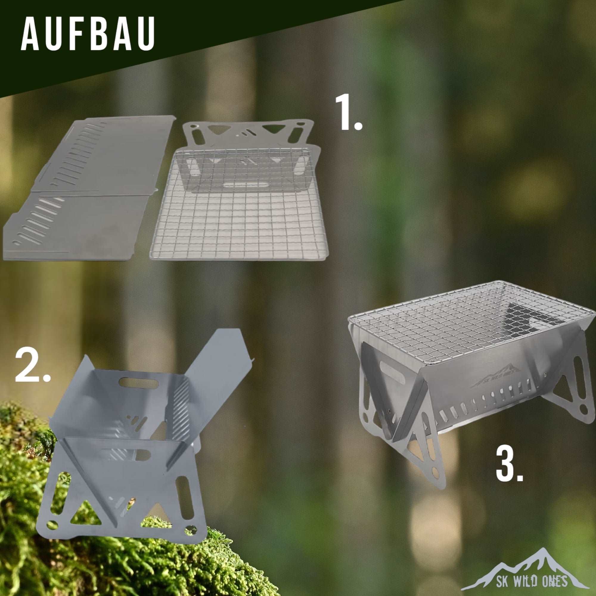 Faltbarer Barbecue Camping Grill | Outdoor Ausrüstung | SK Wild Ones